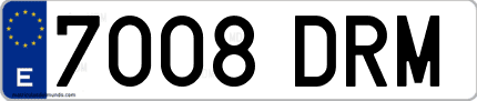 Ejemplo de matrícula de coche ordinaria 7008 DRM