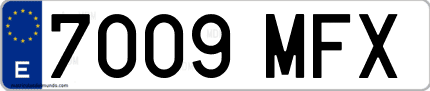 Ejemplo de matrícula de coche ordinaria 7009 MFX