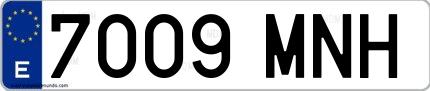 Ejemplo de matrícula española 7009 MNH