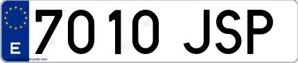 Ejemplo de matrícula española 7010 JSP