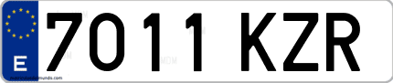 Ejemplo de matrícula de coche ordinaria 7011 KZR