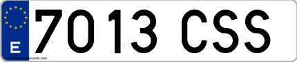 Ejemplo de matrícula de coche ordinaria 7013 CSS