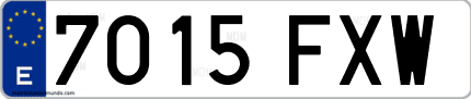Ejemplo de matrícula de coche ordinaria 7015 FXW