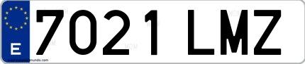 Ejemplo de matrícula española 7021 LMZ