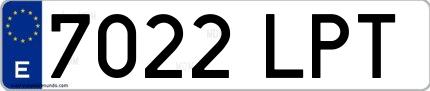 Ejemplo de matrícula española 7022 LPT