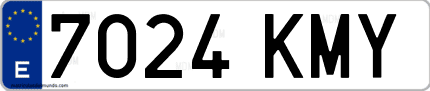 Ejemplo de matrícula de coche ordinaria 7024 KMY
