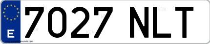Ejemplo de matrícula española 7027 NLT