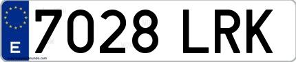 Ejemplo de matrícula española 7028 LRK