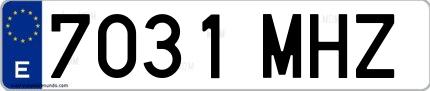 Ejemplo de matrícula española 7031 MHZ