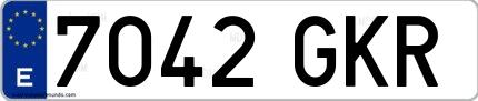 Ejemplo de matrícula española 7042 GKR