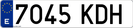 Ejemplo de matrícula de coche ordinaria 7045 KDH