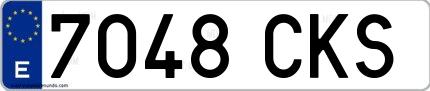 Ejemplo de matrícula española 7048 CKS