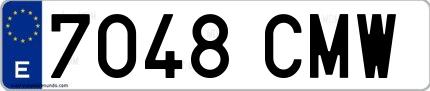 Ejemplo de matrícula española 7048 CMW