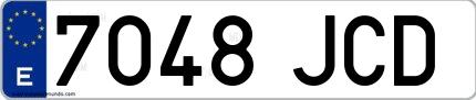Ejemplo de matrícula española 7048 JCD