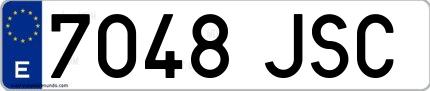 Ejemplo de matrícula española 7048 JSC