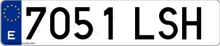 Ejemplo de matrícula española 7051 LSH