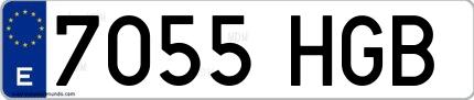 Ejemplo de matrícula española 7055 HGB