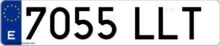 Ejemplo de matrícula española 7055 LLT