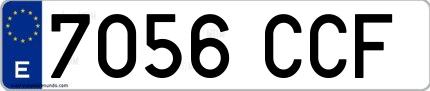 Ejemplo de matrícula española 7056 CCF