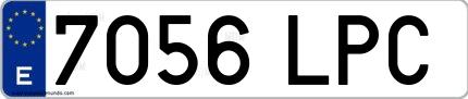 Ejemplo de matrícula española 7056 LPC