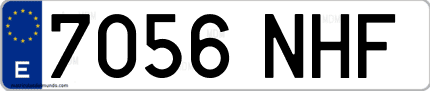 Ejemplo de matrícula de coche ordinaria 7056 NHF