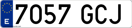 Ejemplo de matrícula de coche ordinaria 7057 GCJ