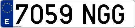 Ejemplo de matrícula española 7059 NGG