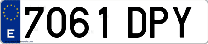 Ejemplo de matrícula de coche ordinaria 7061 DPY