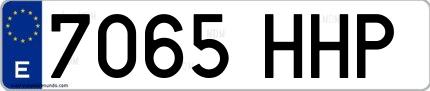 Ejemplo de matrícula española 7065 HHP