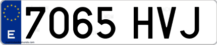 Ejemplo de matrícula de coche ordinaria 7065 HVJ