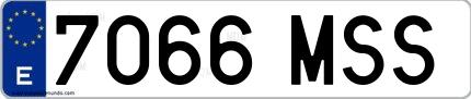 Ejemplo de matrícula española 7066 MSS