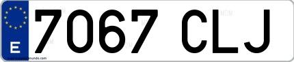 Ejemplo de matrícula española 7067 CLJ