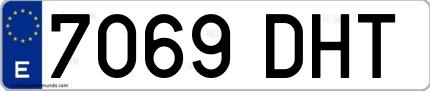 Ejemplo de matrícula española 7069 DHT
