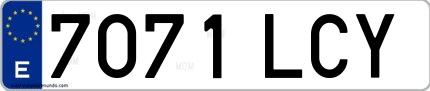 Ejemplo de matrícula española 7071 LCY