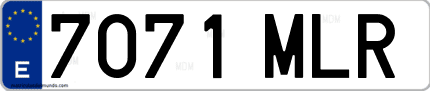 Ejemplo de matrícula de coche ordinaria 7071 MLR