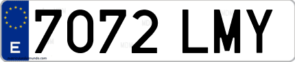 Ejemplo de matrícula de coche ordinaria 7072 LMY