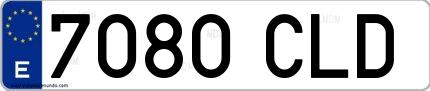 Ejemplo de matrícula española 7080 CLD