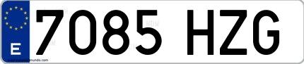 Ejemplo de matrícula española 7085 HZG