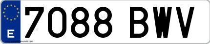 Ejemplo de matrícula española 7088 BWV