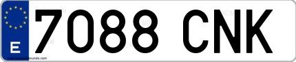 Ejemplo de matrícula española 7088 CNK