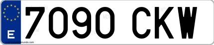 Ejemplo de matrícula española 7090 CKW