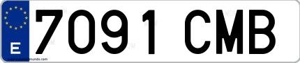 Ejemplo de matrícula española 7091 CMB