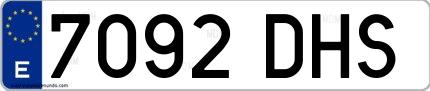 Ejemplo de matrícula española 7092 DHS