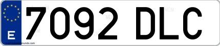 Ejemplo de matrícula española 7092 DLC