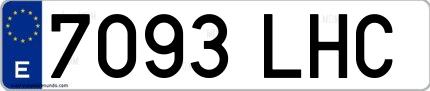 Ejemplo de matrícula española 7093 LHC