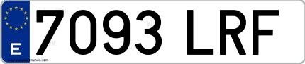 Ejemplo de matrícula española 7093 LRF