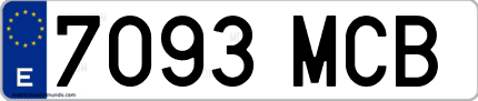 Ejemplo de matrícula de coche ordinaria 7093 MCB