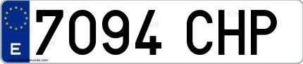Ejemplo de matrícula española 7094 CHP