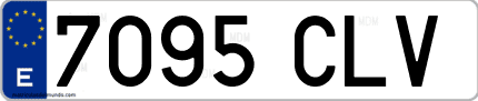 Ejemplo de matrícula de coche ordinaria 7095 CLV