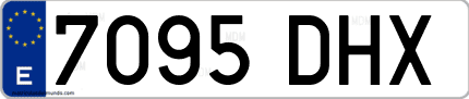 Ejemplo de matrícula de coche ordinaria 7095 DHX